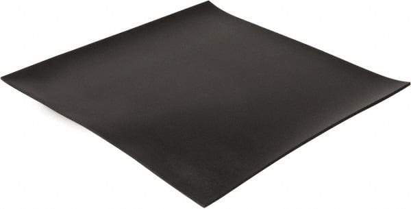 Made in USA - 12" Long, 12" Wide, 1/4" Thick, Buna-N Rubber Foam Sheet - 35 to 45 Durometer, Black, -40 to 212°F, 1,500 psi Tensile Strength, Stock Length - Americas Industrial Supply