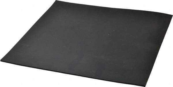 Made in USA - 12" Long, 12" Wide, 1/8" Thick, Buna-N Rubber Foam Sheet - 65 to 75 Durometer, Black, -40 to 212°F, 1,500 psi Tensile Strength, Stock Length - Americas Industrial Supply