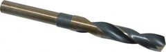 Interstate - 19/32" Drill, 118° Point, Cobalt Silver Deming & Reduced Shank Drill Bit - Bright Finish, 6" OAL, Straight Shank, 3" Flute Length, Right Hand Cut, Standard Point, Spiral Flute, Regular Spiral - Americas Industrial Supply