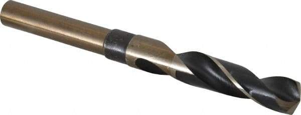 Interstate - 39/64" Drill, 118° Point, Cobalt Silver Deming & Reduced Shank Drill Bit - Bright Finish, 6" OAL, Straight Shank, 3" Flute Length, Right Hand Cut, Standard Point, Spiral Flute, Regular Spiral - Americas Industrial Supply