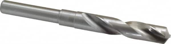 Interstate - 5/8" Drill, 118° Point, Cobalt Silver Deming & Reduced Shank Drill Bit - Bright Finish, 6" OAL, Straight Shank, 3" Flute Length, Right Hand Cut, Standard Point, Spiral Flute, Regular Spiral - Americas Industrial Supply