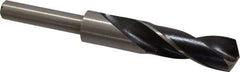 Interstate - 53/64" Drill, 118° Point, Cobalt Silver Deming & Reduced Shank Drill Bit - Bright Finish, 6" OAL, Straight Shank, 3" Flute Length, Right Hand Cut, Standard Point, Spiral Flute, Regular Spiral - Americas Industrial Supply