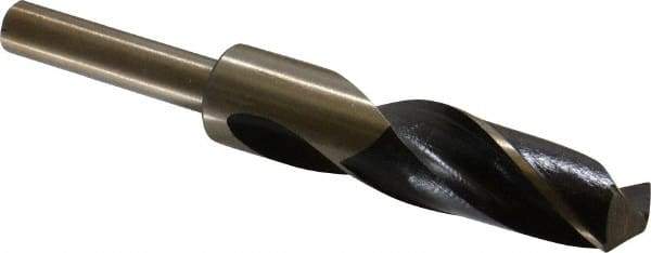 Interstate - 29/32" Drill, 118° Point, Cobalt Silver Deming & Reduced Shank Drill Bit - Bright Finish, 6" OAL, Straight Shank, 3" Flute Length, Right Hand Cut, Standard Point, Spiral Flute, Regular Spiral - Americas Industrial Supply