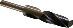 Interstate - 29/32" Drill, 118° Point, Cobalt Silver Deming & Reduced Shank Drill Bit - Bright Finish, 6" OAL, Straight Shank, 3" Flute Length, Right Hand Cut, Standard Point, Spiral Flute, Regular Spiral - Americas Industrial Supply