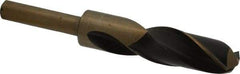 Interstate - 59/64" Drill, 118° Point, Cobalt Silver Deming & Reduced Shank Drill Bit - Bright Finish, 6" OAL, Straight Shank, 3" Flute Length, Right Hand Cut, Standard Point, Spiral Flute, Regular Spiral - Americas Industrial Supply
