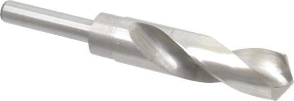 Interstate - 31/32" Drill, 118° Point, Cobalt Silver Deming & Reduced Shank Drill Bit - Bright Finish, 6" OAL, Straight Shank, 3" Flute Length, Right Hand Cut, Standard Point, Spiral Flute, Regular Spiral - Americas Industrial Supply