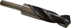 Interstate - 63/64" Drill, 118° Point, Cobalt Silver Deming & Reduced Shank Drill Bit - Bright Finish, 6" OAL, Straight Shank, 3" Flute Length, Right Hand Cut, Standard Point, Spiral Flute, Regular Spiral - Americas Industrial Supply