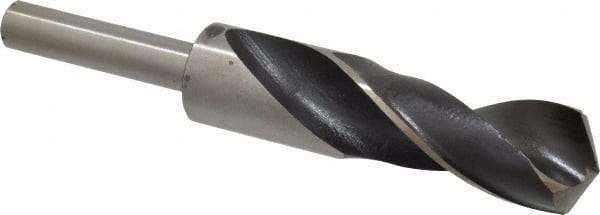 Interstate - 1-1/64" Drill, 118° Point, Cobalt Silver Deming & Reduced Shank Drill Bit - Bright Finish, 6" OAL, Straight Shank, 3" Flute Length, Right Hand Cut, Standard Point, Spiral Flute, Regular Spiral - Americas Industrial Supply