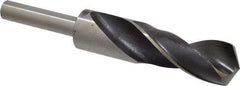 Interstate - 1-1/64" Drill, 118° Point, Cobalt Silver Deming & Reduced Shank Drill Bit - Bright Finish, 6" OAL, Straight Shank, 3" Flute Length, Right Hand Cut, Standard Point, Spiral Flute, Regular Spiral - Americas Industrial Supply
