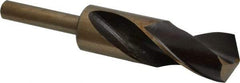 Interstate - 1-3/16" Drill, 118° Point, Cobalt Silver Deming & Reduced Shank Drill Bit - Bright Finish, 6" OAL, Straight Shank, 3" Flute Length, Right Hand Cut, Standard Point, Spiral Flute, Regular Spiral - Americas Industrial Supply