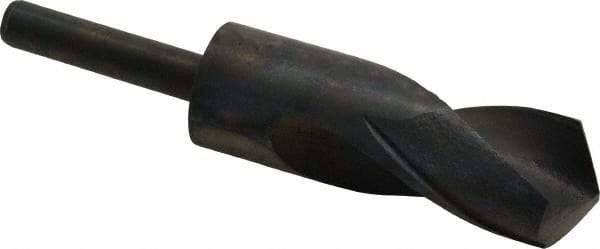Interstate - 33mm Drill, 118° Point, High Speed Steel Silver Deming & Reduced Shank Drill Bit - Oxide Finish, 6" OAL, Straight Shank, 3" Flute Length, Right Hand Cut, Standard Point, Spiral Flute, Regular Spiral - Americas Industrial Supply