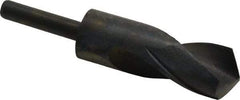 Interstate - 33mm Drill, 118° Point, High Speed Steel Silver Deming & Reduced Shank Drill Bit - Oxide Finish, 6" OAL, Straight Shank, 3" Flute Length, Right Hand Cut, Standard Point, Spiral Flute, Regular Spiral - Americas Industrial Supply