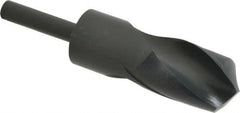 Interstate - 36mm Drill, 118° Point, High Speed Steel Silver Deming & Reduced Shank Drill Bit - Oxide Finish, 6" OAL, Straight Shank, 3" Flute Length, Right Hand Cut, Standard Point, Spiral Flute, Regular Spiral - Americas Industrial Supply