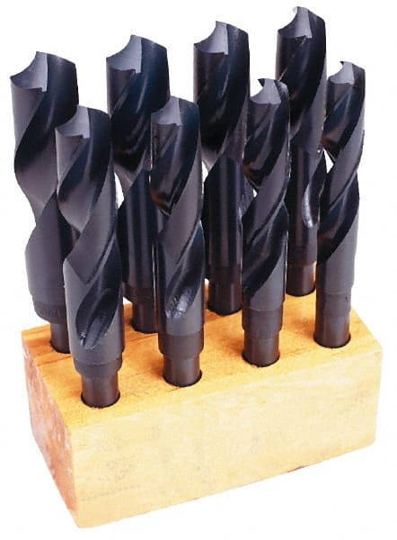 Chicago-Latrobe - 17/32 to 1", 118° Point, Oxide Finish, High Speed Steel Reduced Shank Drill Bit Set - Americas Industrial Supply