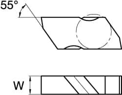Kennametal - 4NB Grade K420, 6.48mm Cutting Width Carbide Grooving Insert - Left Hand, Uncoated - Americas Industrial Supply