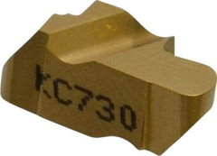 Kennametal - 2047NR Grade KC730, 2.39mm Cutting Width Carbide Grooving Insert - 2.79mm Max Depth of Cut, Left Hand, 1.19mm Corner Radius, TiN Finish - Americas Industrial Supply