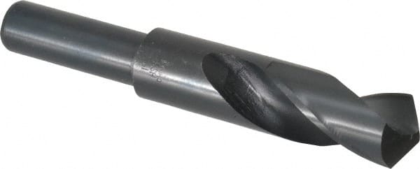 Interstate - 1" Drill, 118° Point, High Speed Steel Silver Deming & Reduced Shank Drill Bit - Americas Industrial Supply