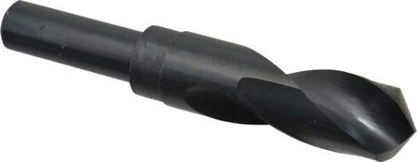 Interstate - 1-3/32" Drill, 118° Point, High Speed Steel Silver Deming & Reduced Shank Drill Bit - Oxide Finish, 6" OAL, Straight Shank, 3" Flute Length, Right Hand Cut, Standard Point, Spiral Flute, Regular Spiral - Americas Industrial Supply
