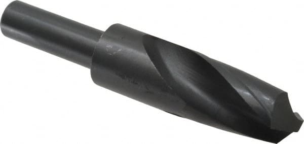 Interstate - 1-7/32" Drill, 118° Point, High Speed Steel Silver Deming & Reduced Shank Drill Bit - Oxide Finish, 6" OAL, Straight Shank, 3" Flute Length, Right Hand Cut, Standard Point, Spiral Flute, Regular Spiral - Americas Industrial Supply