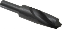 Interstate - 1-7/32" Drill, 118° Point, High Speed Steel Silver Deming & Reduced Shank Drill Bit - Oxide Finish, 6" OAL, Straight Shank, 3" Flute Length, Right Hand Cut, Standard Point, Spiral Flute, Regular Spiral - Americas Industrial Supply