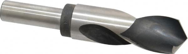 Interstate - 1-1/4" Drill, 118° Point, High Speed Steel Silver Deming & Reduced Shank Drill Bit - Oxide Finish, 6" OAL, Straight Shank, 3" Flute Length, Right Hand Cut, Standard Point, Spiral Flute, Regular Spiral - Americas Industrial Supply