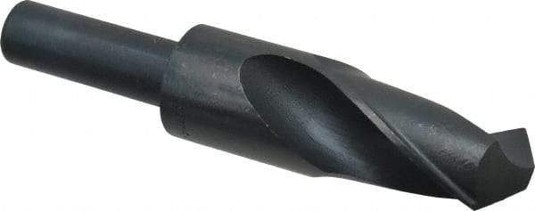 Interstate - 1-9/32" Drill, 118° Point, High Speed Steel Silver Deming & Reduced Shank Drill Bit - Oxide Finish, 6" OAL, Straight Shank, 3" Flute Length, Right Hand Cut, Standard Point, Spiral Flute, Regular Spiral - Americas Industrial Supply