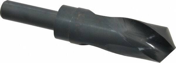 Interstate - 1-3/8" Drill, 118° Point, High Speed Steel Silver Deming & Reduced Shank Drill Bit - Oxide Finish, 6" OAL, Straight Shank, 3" Flute Length, Right Hand Cut, Standard Point, Spiral Flute, Regular Spiral - Americas Industrial Supply