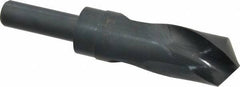 Interstate - 1-3/8" Drill, 118° Point, High Speed Steel Silver Deming & Reduced Shank Drill Bit - Oxide Finish, 6" OAL, Straight Shank, 3" Flute Length, Right Hand Cut, Standard Point, Spiral Flute, Regular Spiral - Americas Industrial Supply