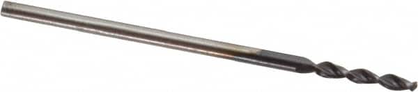 Accupro - 0.0472" 130° Parabolic Flute Cobalt Screw Machine Drill Bit - TiAlN Finish, Right Hand Cut, 0.315" Flute Length, 1.181" OAL, Standard Point, Straight Shank - Americas Industrial Supply