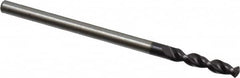 Accupro - 0.0827" 130° Parabolic Flute Cobalt Screw Machine Drill Bit - TiAlN Finish, Right Hand Cut, 0.472" Flute Length, 1.496" OAL, Split Point, Straight Shank - Americas Industrial Supply