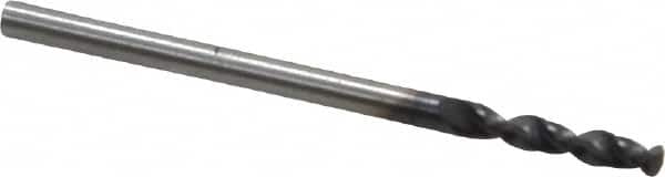 Accupro - #39 130° Parabolic Flute Cobalt Screw Machine Drill Bit - TiAlN Finish, Right Hand Cut, 0.551" Flute Length, 1.693" OAL, Split Point, Straight Shank - Americas Industrial Supply
