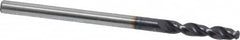 Accupro - #36 130° Parabolic Flute Cobalt Screw Machine Drill Bit - TiAlN Finish, Right Hand Cut, 0.63" Flute Length, 1.811" OAL, Split Point, Straight Shank - Americas Industrial Supply