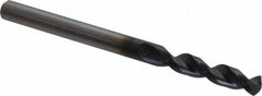 Accupro - #18 130° Parabolic Flute Cobalt Screw Machine Drill Bit - TiAlN Finish, Right Hand Cut, 0.945" Flute Length, 2.283" OAL, Split Point, Straight Shank - Americas Industrial Supply