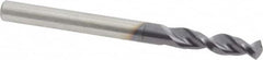 Accupro - #3 130° Parabolic Flute Cobalt Screw Machine Drill Bit - TiAlN Finish, Right Hand Cut, 1.102" Flute Length, 2.598" OAL, Split Point, Straight Shank - Americas Industrial Supply