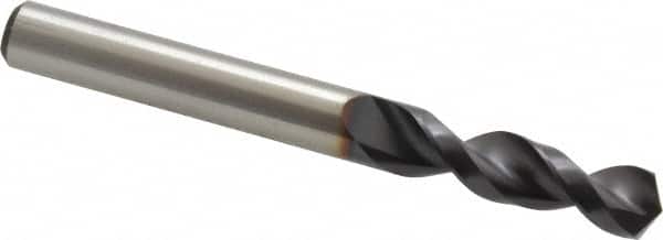 Accupro - 0.3504" 130° Parabolic Flute Cobalt Screw Machine Drill Bit - TiAlN Finish, Right Hand Cut, 1.575" Flute Length, 3.307" OAL, Split Point, Straight Shank - Americas Industrial Supply