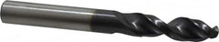 Accupro - 3/8" 130° Parabolic Flute Cobalt Screw Machine Drill Bit - TiAlN Finish, Right Hand Cut, 1.693" Flute Length, 3.504" OAL, Split Point, Straight Shank - Americas Industrial Supply