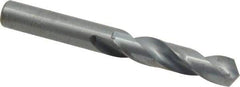 Interstate - 3/8" 118° Spiral Flute High Speed Steel Screw Machine Drill Bit - Oxide Finish, Right Hand Cut, 1-13/16" Flute Length, 3-1/8" OAL, Standard Point, Straight Shank - Americas Industrial Supply