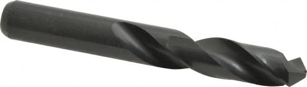 Interstate - 7/16" 118° Spiral Flute High Speed Steel Screw Machine Drill Bit - Oxide Finish, Right Hand Cut, 2-1/16" Flute Length, 3-7/16" OAL, Standard Point, Straight Shank - Americas Industrial Supply