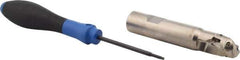 Seco - 3/4" Cut Diam, 0.87" Max Depth of Cut, 3/4" Shank Diam, 4.03" OAL, Indexable Ball Nose End Mill - 2" Head Length, R218.19 Toolholder, 218.19 100, SPMX 0703 Insert - Americas Industrial Supply
