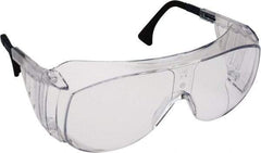 Uvex - Clear Lenses, Frameless Safety Glasses - Anti-Fog, Scratch Resistant, Plastic Frame, Adjustable Temples, Size Universal, Over the Glasses - Americas Industrial Supply