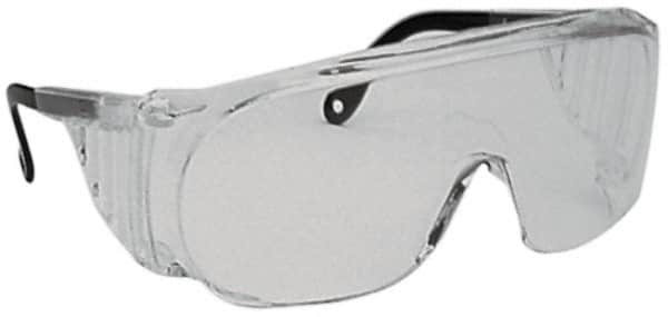 Uvex - Clear Lenses, Frameless Safety Glasses - Anti-Fog, Scratch Resistant, Plastic Frame, Adjustable Temples, Size Universal, Wrap Around - Americas Industrial Supply