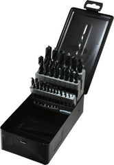 Interstate - 1/16 to 1/2", 118° Point, Oxide Finish, High Speed Steel Screw Machine Length Drill Bit Set - Americas Industrial Supply