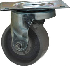 Fairbanks - 3" Diam x 1-1/4" Wide x 4" OAH Top Plate Mount Swivel Caster - Semi-Steel, 350 Lb Capacity, Roller Bearing, 3-1/8 x 4-1/8" Plate - Americas Industrial Supply