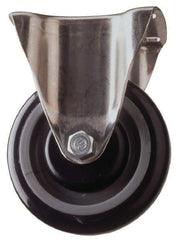 Fairbanks - 4" Diam x 1-1/2" Wide x 5-1/4" OAH Top Plate Mount Rigid Caster - Semi-Steel, 600 Lb Capacity, Roller Bearing, 3-1/4 x 6-1/4" Plate - Americas Industrial Supply