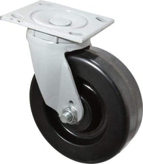 Fairbanks - 6" Diam x 2" Wide x 7-1/4" OAH Top Plate Mount Swivel Caster - Phenolic, 1,200 Lb Capacity, Roller Bearing, 4 x 4-1/2" Plate - Americas Industrial Supply