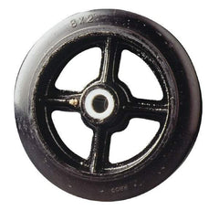 Fairbanks - 5 Inch Diameter x 2 Inch Wide, Rubber Caster Wheel - 700 Lb. Capacity, 2-3/16 Inch Hub Length, 5/8 Inch Axle Diameter, Roller Bearing - Americas Industrial Supply