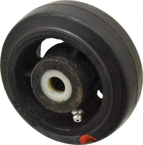 Fairbanks - 4 Inch Diameter x 1-1/2 Inch Wide, Rubber Caster Wheel - 400 Lb. Capacity, 1-11/16 Inch Hub Length, 1/2 Inch Axle Diameter, Roller Bearing - Americas Industrial Supply