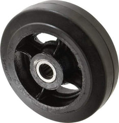 Fairbanks - 8 Inch Diameter x 2-1/2 Inch Wide, Rubber Caster Wheel - 1,300 Lb. Capacity, 2-3/4 Inch Hub Length, 7/8 Inch Axle Diameter, Roller Bearing - Americas Industrial Supply