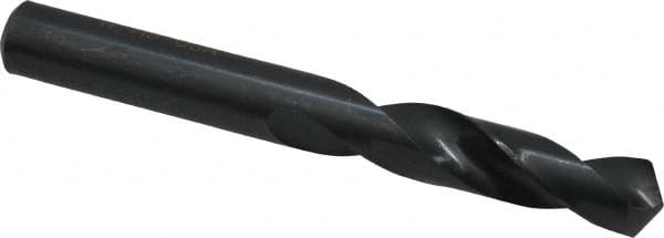 Interstate - 0.386" 118° Spiral Flute High Speed Steel Screw Machine Drill Bit - Oxide Finish, Right Hand Cut, 1-7/8" Flute Length, 3-1/4" OAL, Standard Point, Straight Shank - Americas Industrial Supply
