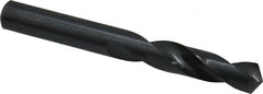 Interstate - 0.386" 118° Spiral Flute High Speed Steel Screw Machine Drill Bit - Oxide Finish, Right Hand Cut, 1-7/8" Flute Length, 3-1/4" OAL, Standard Point, Straight Shank - Americas Industrial Supply